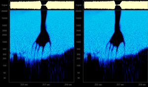 Viewed through a logarithmic spectrometer.